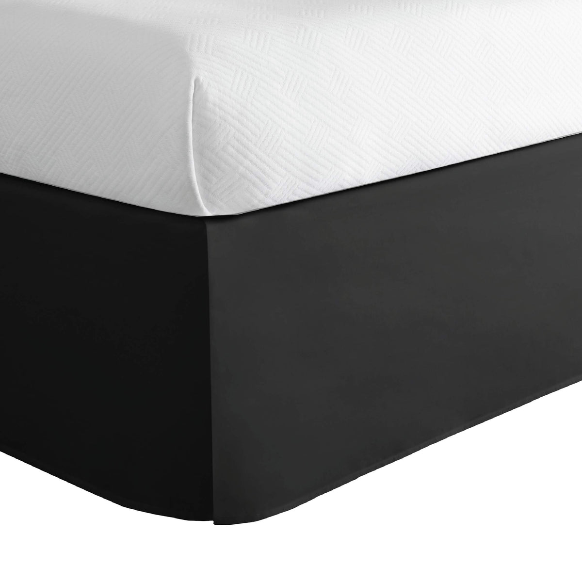 Lux Hotel Microfiber Tailored Style Bed Skirt With Classic 14 Inch Drop Length, King, Black