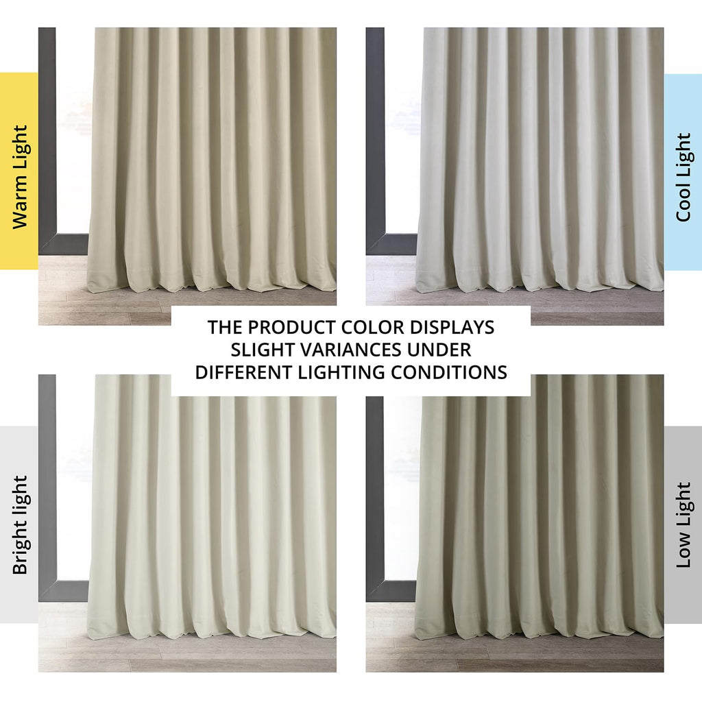 Hpd Half Price Drapes Signature Velvet Thermal Blackout Curtains For Living Room 96 Inch Long (1 Panel) Rod Pocket Insulated Blackout Curtains For Bedroom Window Curtains, 100W X 96L, Cool Beige