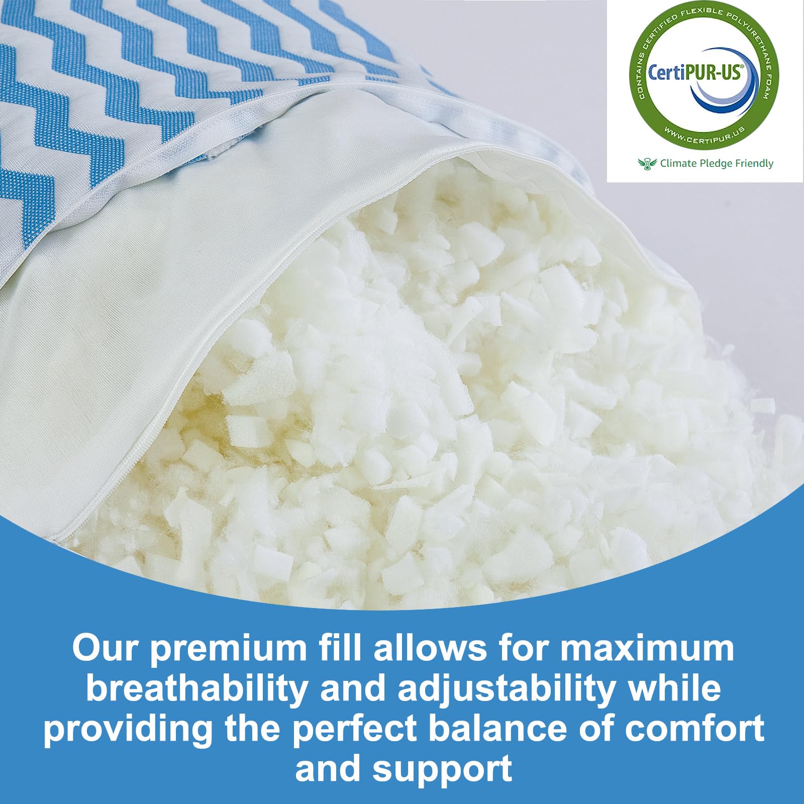 King Size Pillows - Adjustable Firm King Pillows For Back Stomach And Side Sleeper- Shredded Memory Foam Cooling Pillow For Neck