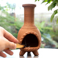 MOUGIGI Handmade Terracotta Palo Santo Holder Burner for Smudging and Meditation - Mexican Style Chiminea Clay Incense Dish for 