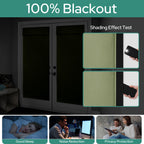 Homeideas 100% Blackout French Door Curtains, Privacy Door Curtains For Door Window, 30 X 68 Inch Room Darkening Curtains, Thermal Insulated Door Window Shades For Bedroom, (1 Panel, Sage Green)