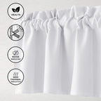 Hiasan Valance Curtains For Kitchen Rod Pocket Room Darkening Window Curtain Valance, 42 X 12 Inches Length, Greyish White, 1 Panel