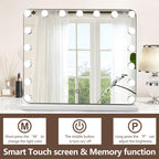 Slimoon Hollywood Vanity Mirror With Lights, 17 Dimmable Led Bulbs 3 Color Lighted Makeup Mirror With Detachable 10X Magnificati