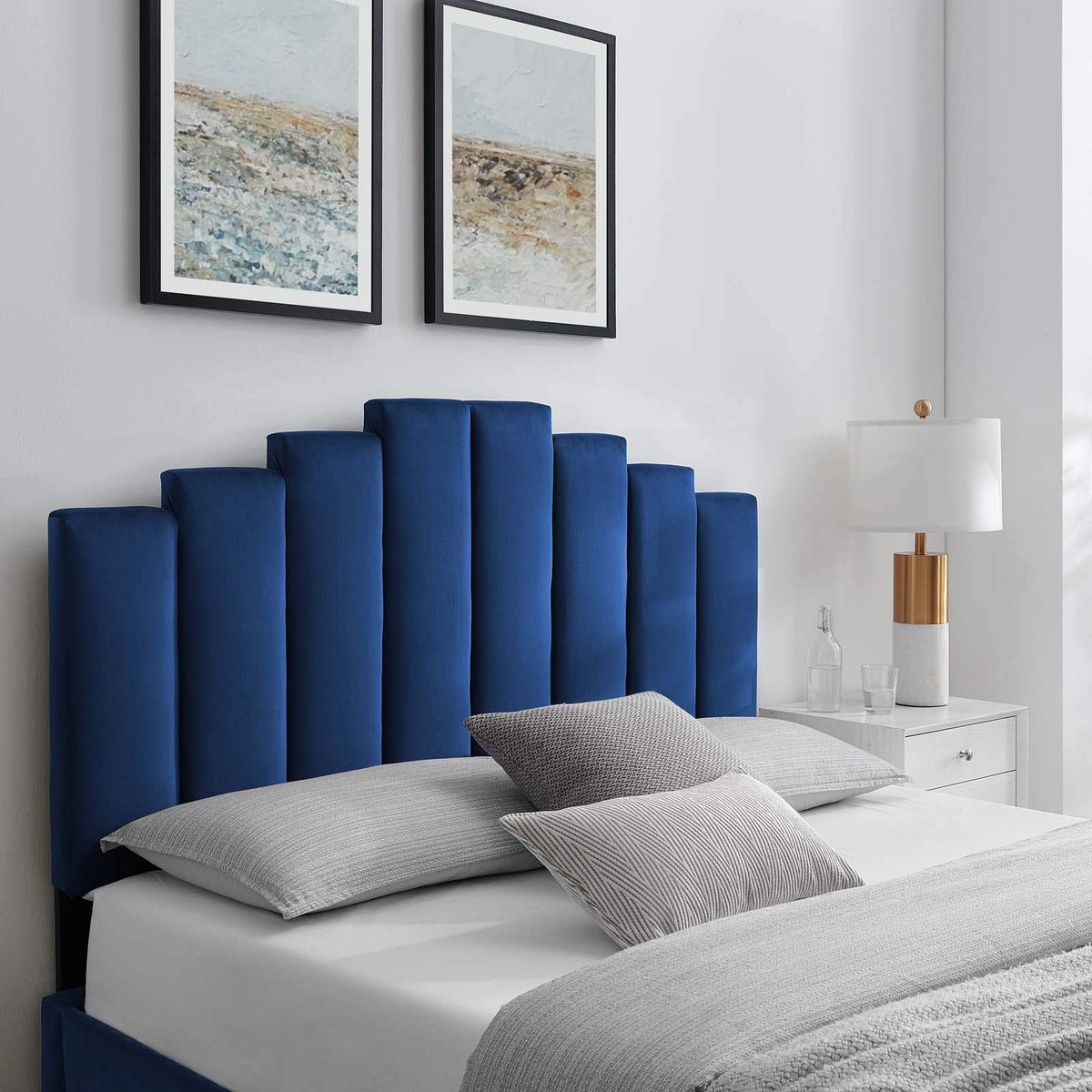 Modway Noelle Performance Velvet Full/Queen Headboard In Navy