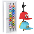AXU Hat Rack for Door, Hat Organizer for Baseball Caps, Over the Door Hat Storage Organizer  Holds 2040 Caps | Black, 2 Straps