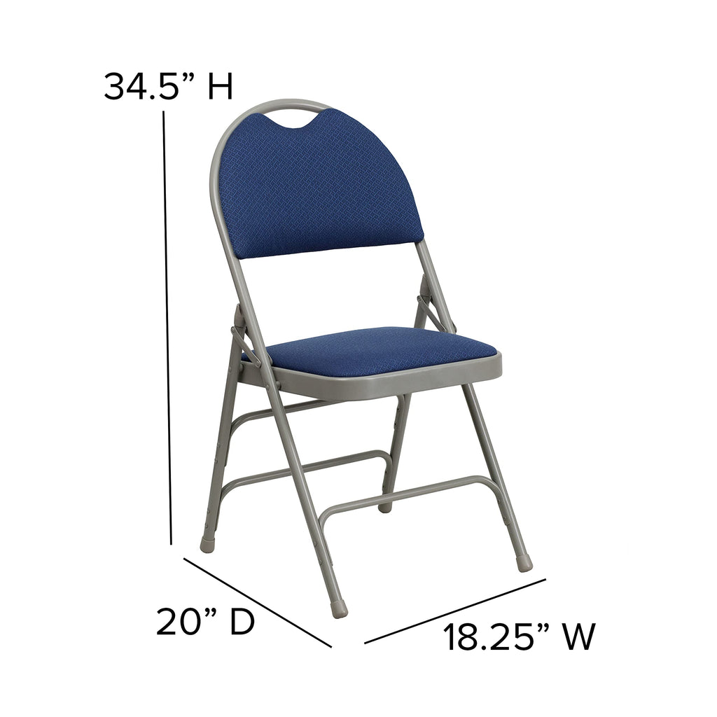 Hercules Series Folding Chair [Set Of 2] Finish: Navy
