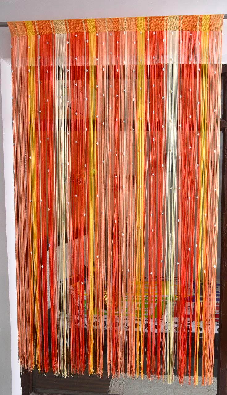 HOMADORN Polyester Solid Pattern Beautiful Threads String Door Curtain, Window Curtain, Coloured String Curtains, Decorative Cur