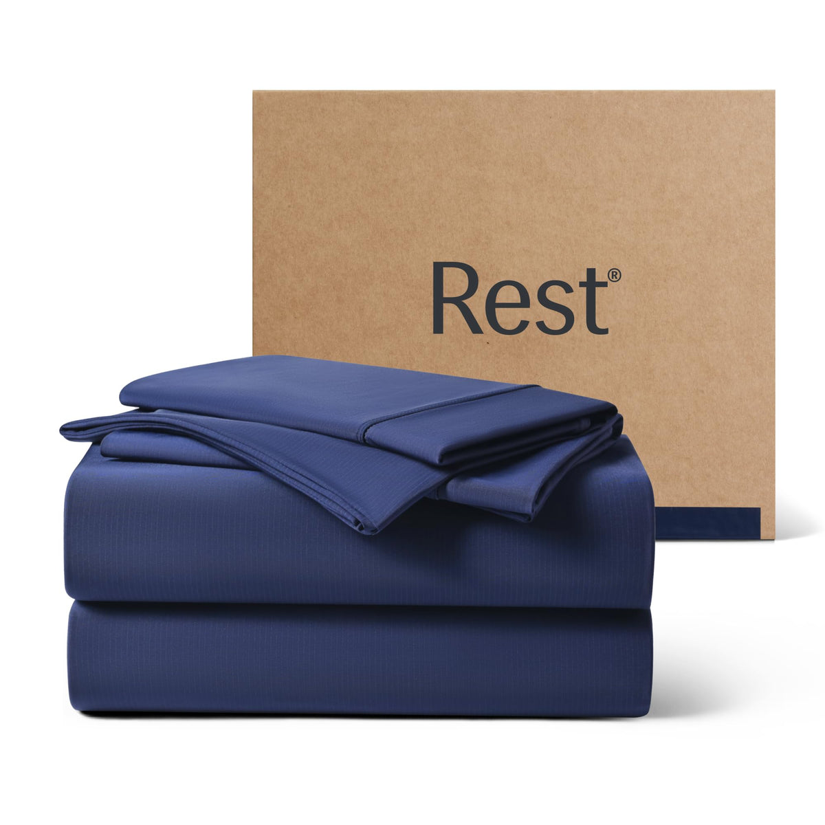 Rest® Evercool®+ Starter Sheet Set, Twin Size, Blue, Breathable Bed Sheet For Hot Sleeper And Night Sweats, With Pillowcases, Ionic+ Self-Cleaning Silver Yarn For Sensitive Skin, 3Pcs No Flat Sheet