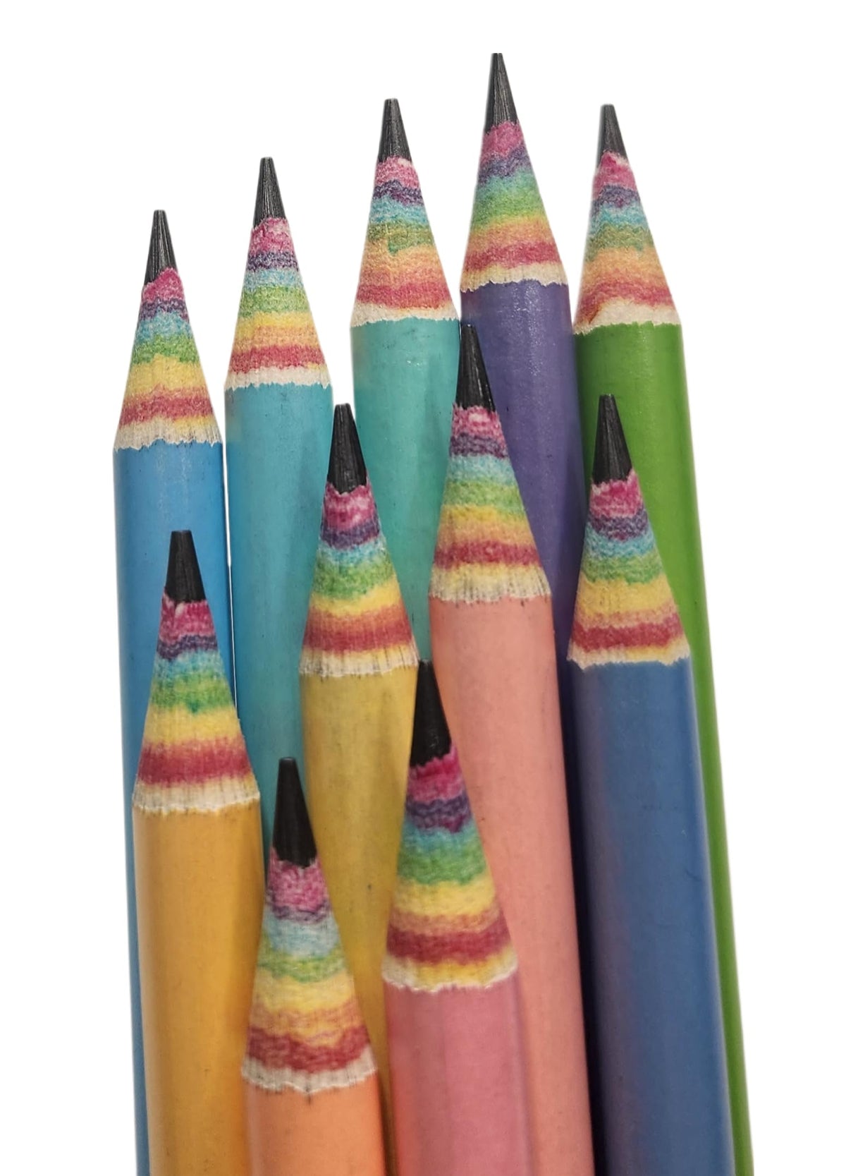 Rainbowlovers Eco-Friendly Wood & Plastic Free Rainbow Recycled Paper #2 Hb Pencils For School And Office Supplies, Pre-Sharpene