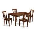 East West Furniture CAML5-MAH-LC 5 Piece Dining Set Includes a Rectangle Dinner Table and 4 Faux Leather Kitchen Dining Chairs, 36x60 Inch, Mahogany