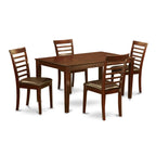 East West Furniture CAML5-MAH-LC 5 Piece Dining Set Includes a Rectangle Dinner Table and 4 Faux Leather Kitchen Dining Chairs, 36x60 Inch, Mahogany