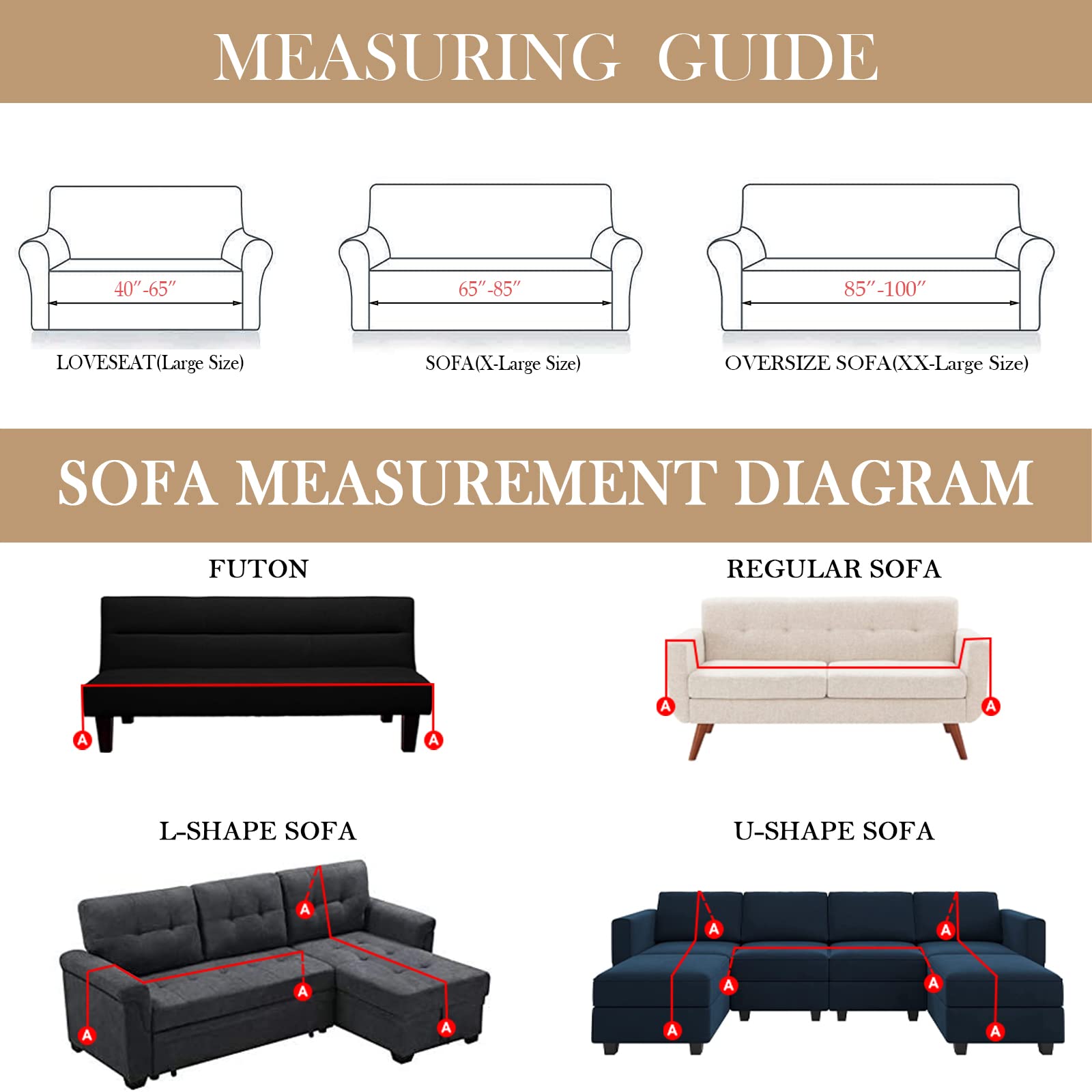 Handontime Khaki Couch Covers For Sectional Sofa L Shape Cute Loveseat Covers Dog Cover Covers, Sofa Covers For 3 Cushion Couch Chenille Sofa Slipcover Soft Sofa Cover For Sectional Sofa, 71' X118'