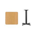 Flash Furniture Graniss 24'' Square Natural Laminate Table Top With 22'' X 22'' Table Height Base