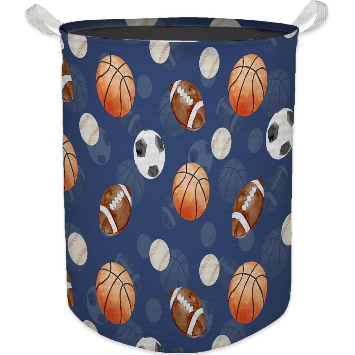 HKTZM Baseball Football Laundry Basket, Toybox for Boys, Gifts for Sports Lovers Laundry Basket Hamper Waterproof Collapsible Cl