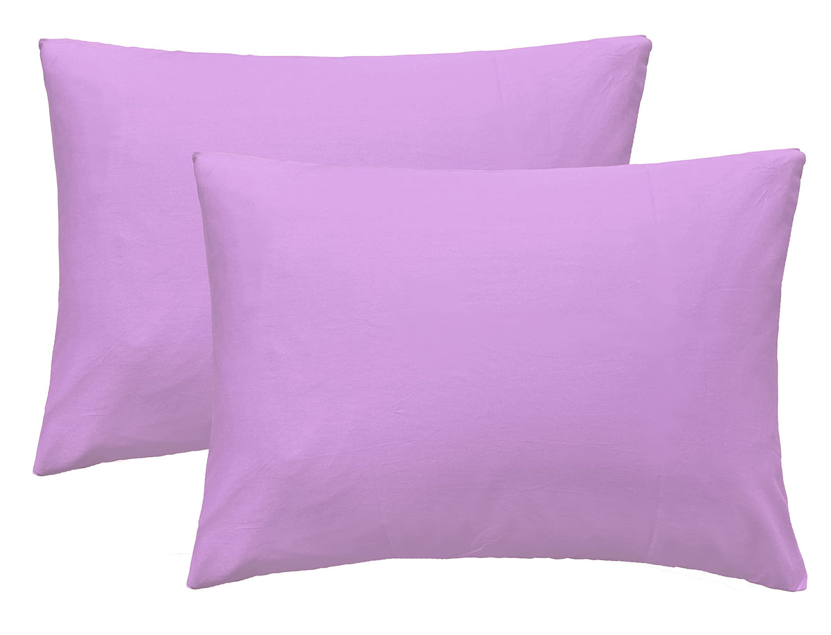Imaylex Soft 100% Egyptian Cotton Zipper Closure Pillowcases, Cozy And Lightweight Pillow Case, Set Of 2, Light Purple, Queen, 2