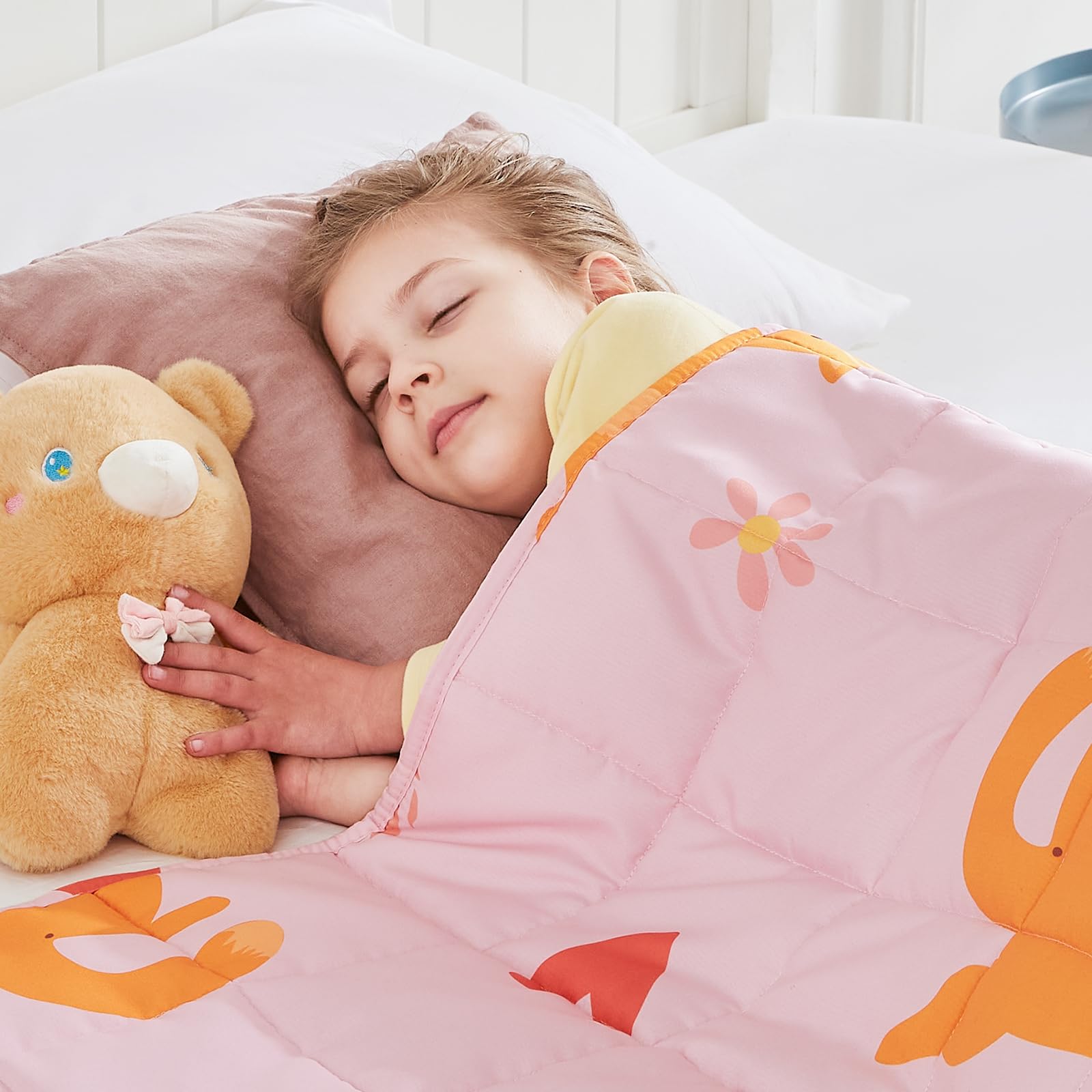 HOSUKKO Weighted Blanket - 2 lbs Pink Cat Heavy Lap Indoor - Small Size Breathable Blanket(20 * 30 inches, 2 lbs)