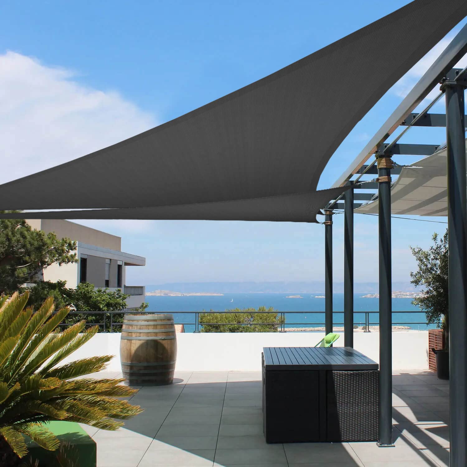 Tronssien Triangle 16'X16'X23' Sun Shade Sail, 95% Uv Blockage Canopy Awning For Outdoor Patio And Garden, Yard Activities