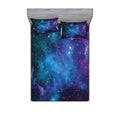 Ambesonne Outer Space Fitted Sheet & Pillow Sham Set, Galaxy Stars in Space Celestial Astronomic Planets in The Universe Milky W