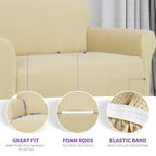 Znsayotx Super Stretch Couch Cover Universal Sofa Covers For Living Room Dogs Pet Friendly Furniture Protector Fitted Spandex Sofa Slipcovers With Anti Slip Foam Sticks (Beige, Sofa)