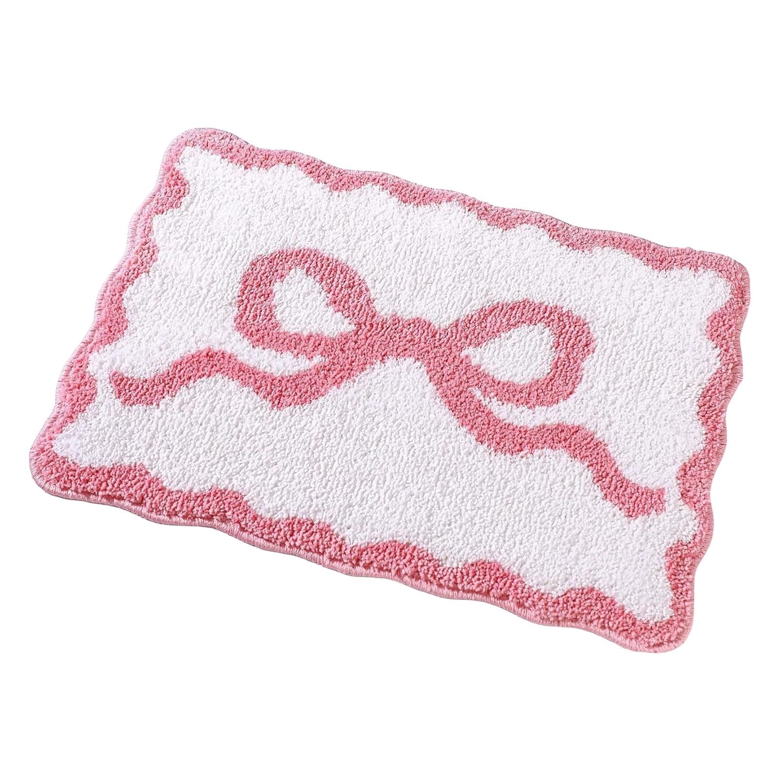 BNFBath Rug Water Absorbent Toilet Rug Soft Washable Irregular Shape Shower Mat S Pink|Home & Garden |Bath|Bathmats Rugs & Toile