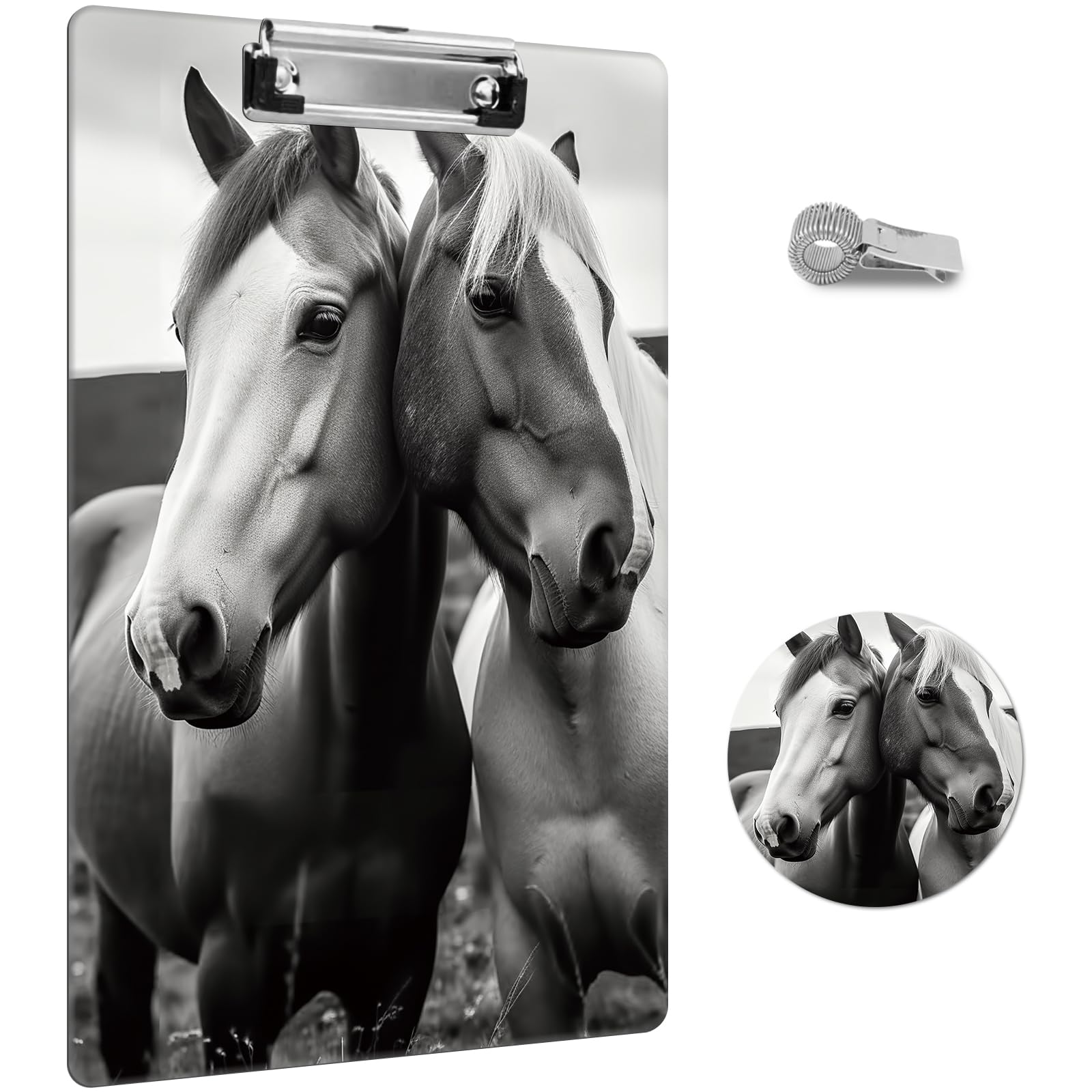 Plastic Clipboard Plus A Cute Coaster And Pen Clip, A4 Letter Size Clipboard With Retractable Hanging Hole For Nurses/Students/O