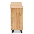 Baxton Studio Gisela 3-Door Shoe Storage Cabinet, Oak Brown and Black (190-11992-HiT)