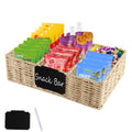 Yomjarl Snack Bar Station Organizer,Pantry Organizers and Storage Bins,HandWoven Snack Basket for Countertop with 6 Compartment
