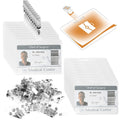 100 Pieces Id Laminating Pouches With 100Pcs Clips Government-Size Card Laminating Pouches Id Card Laminating Badges Badge Lamin