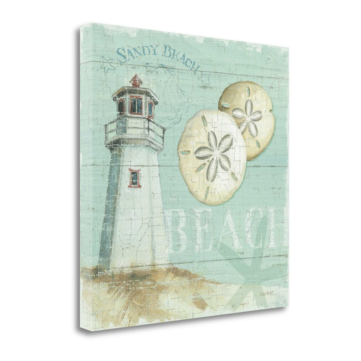 24' Sandy Beach Lighthouse Giclee Print on Gallery Wrap Canvas Wall Art