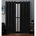 Exclusive Home Sateen Twill Woven Room Darkening Blackout Grommet Top Curtain Panel Pair, 52''x108'', Black