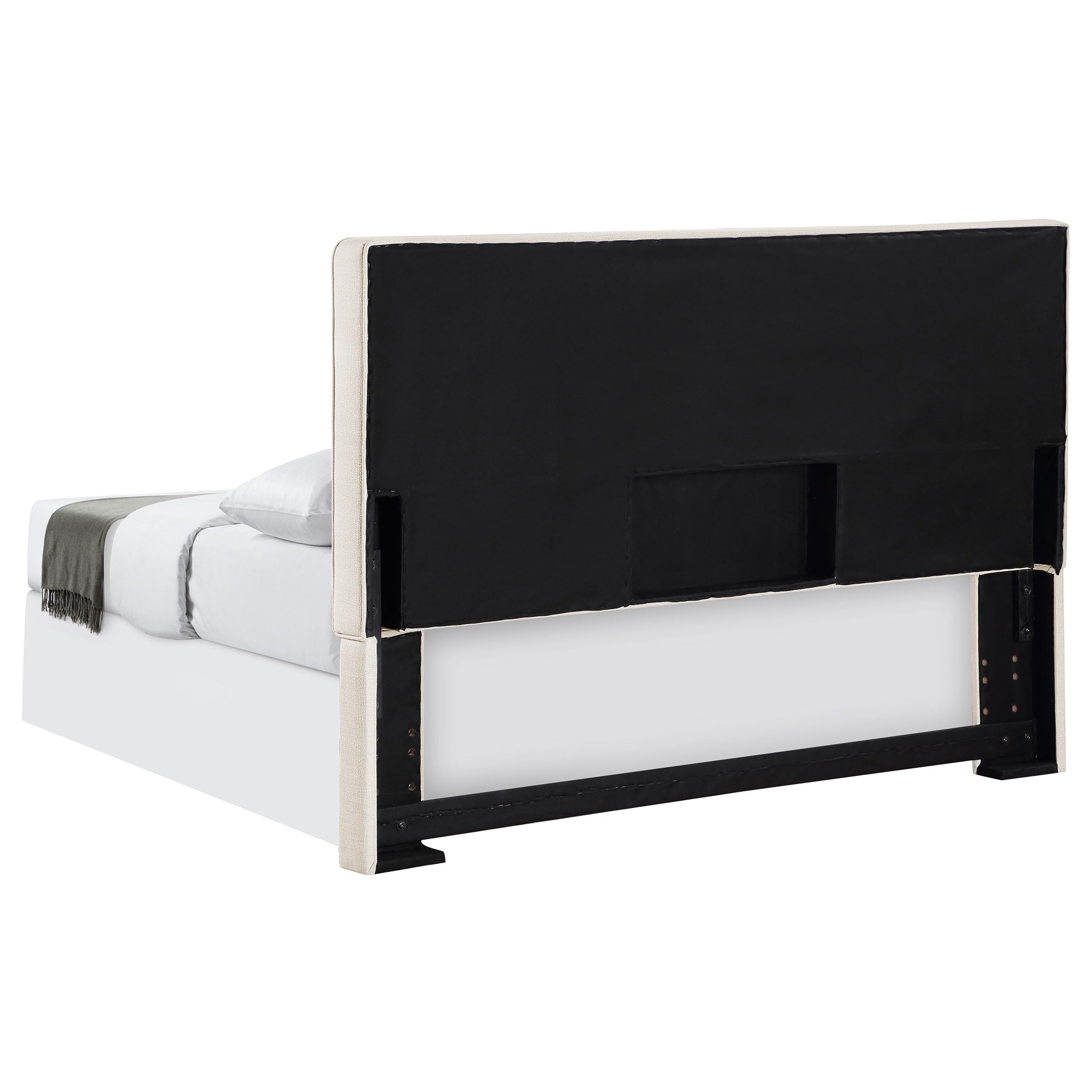 Coaster Home Furnishings Kosmo Transitional 46-inch Fabric Upholstered Panel Headboard for Bedroom Convertible Queen or Full Size Sand 315993QF