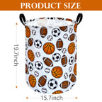 Huayee 19.7 Inch Boys And Girls Laundry Basket Balls Laundry Hamper Storage Basket Fabric Material Organization Basket, Storage