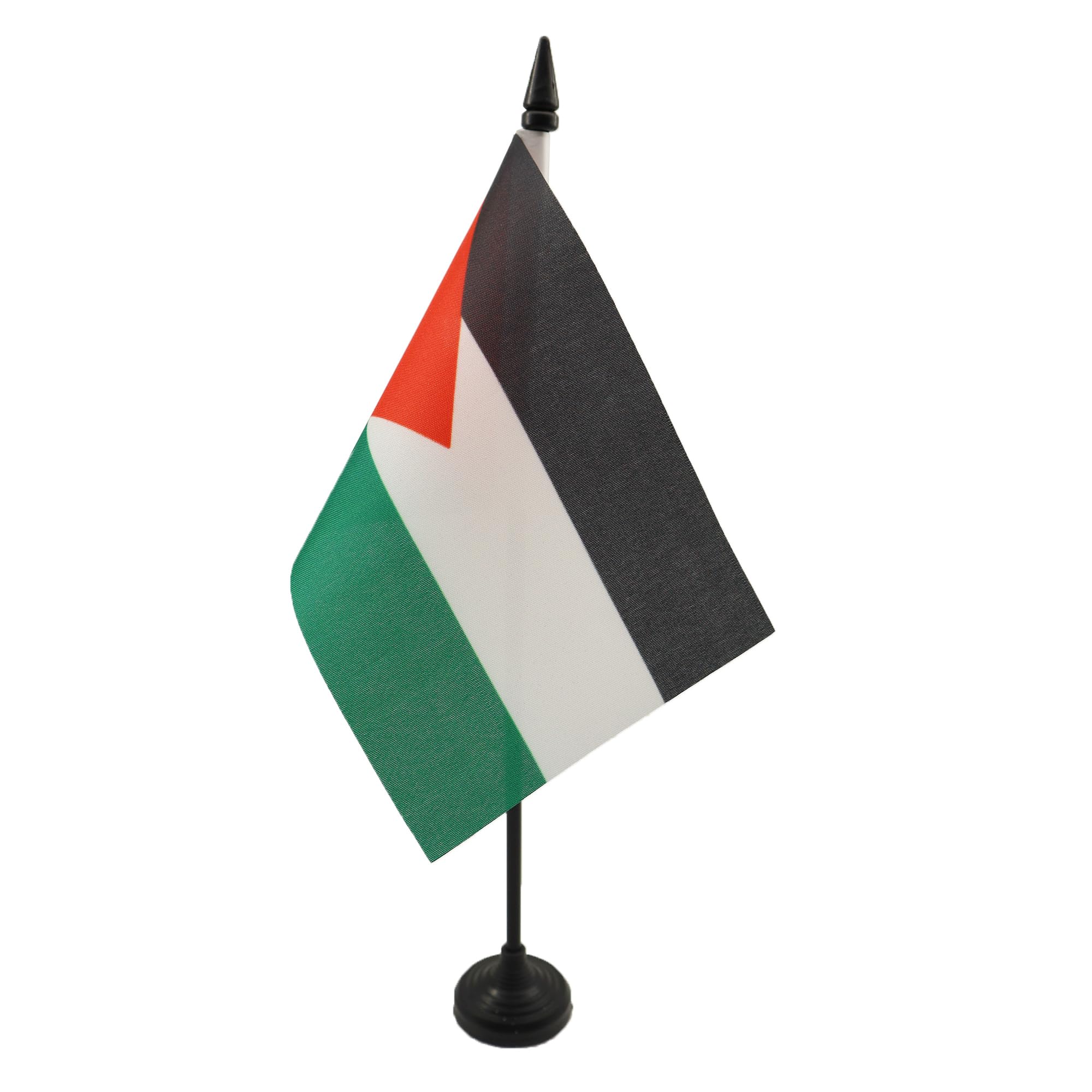 Jordan Table Flag 4' X 6' - Jordanian Desk Flag 15 X 10 Cm - Black Plastic Stick And Base - Az Flag