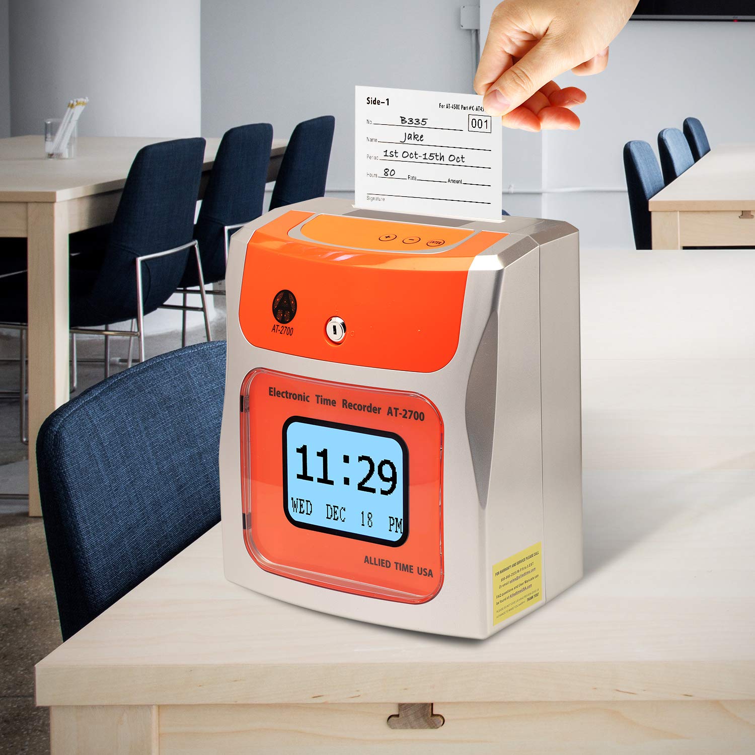 Touch Free Small Business Time Clock At-2700