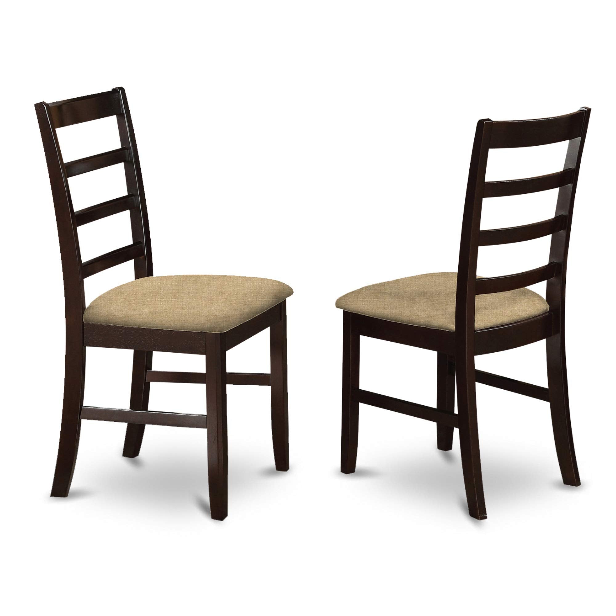 East West Furniture Parfait 5 Piece Set for 4 Includes a Square Table with Butterfly Leaf and 4 Linen Fabric Kitchen Dining Chairs, 54x54 Inch, Cappuccino