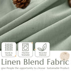 Jinchan Linen Textured Tier Curtains 24 Inch For Kitchen Windows Country Farmhouse Cafe Small Curtains Rustic Light Filtering Half Curtains For Living Room Laundry Bathroom Rod Pocket 2 Panels Green