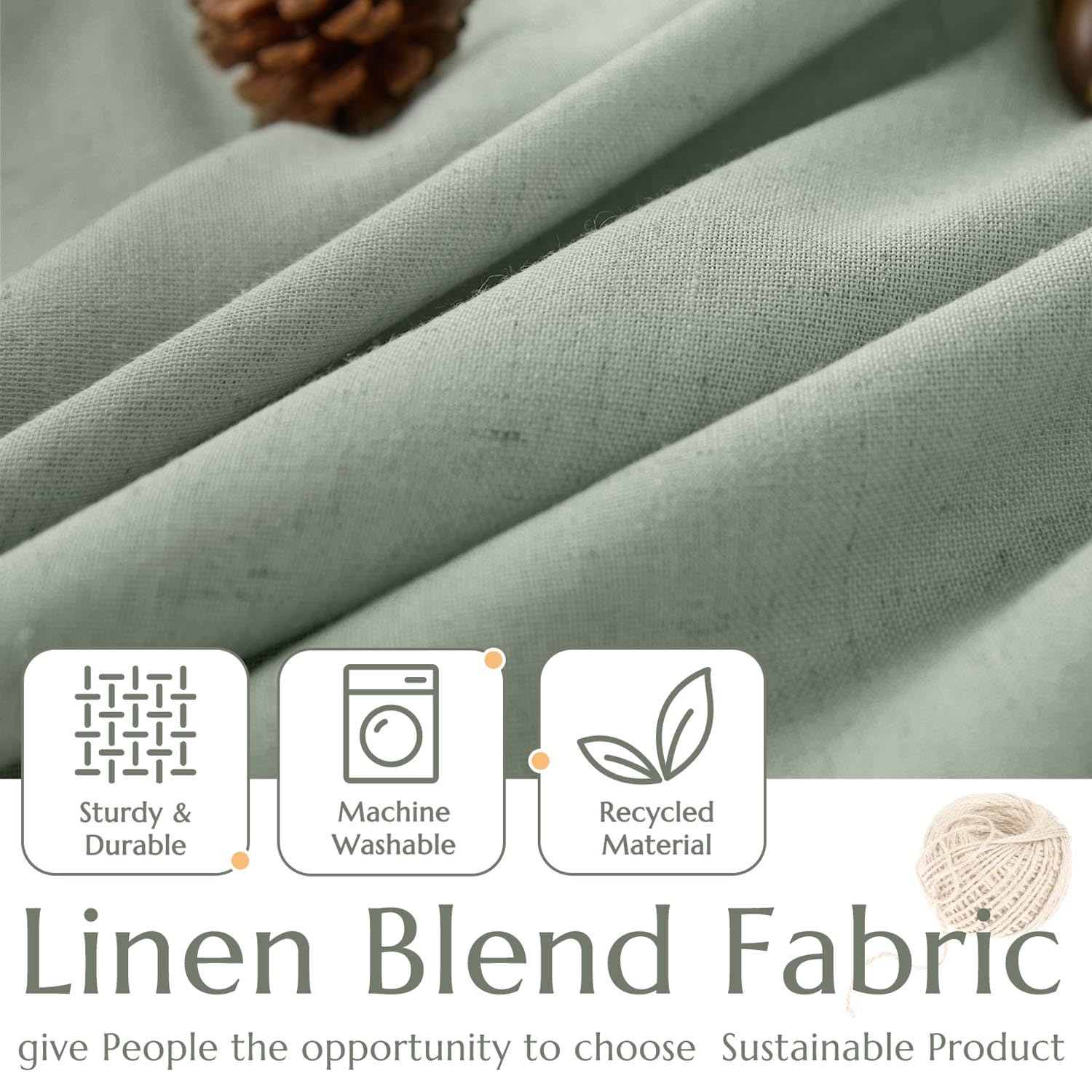 Jinchan Linen Textured Tier Curtains 24 Inch For Kitchen Windows Country Farmhouse Cafe Small Curtains Rustic Light Filtering Half Curtains For Living Room Laundry Bathroom Rod Pocket 2 Panels Green
