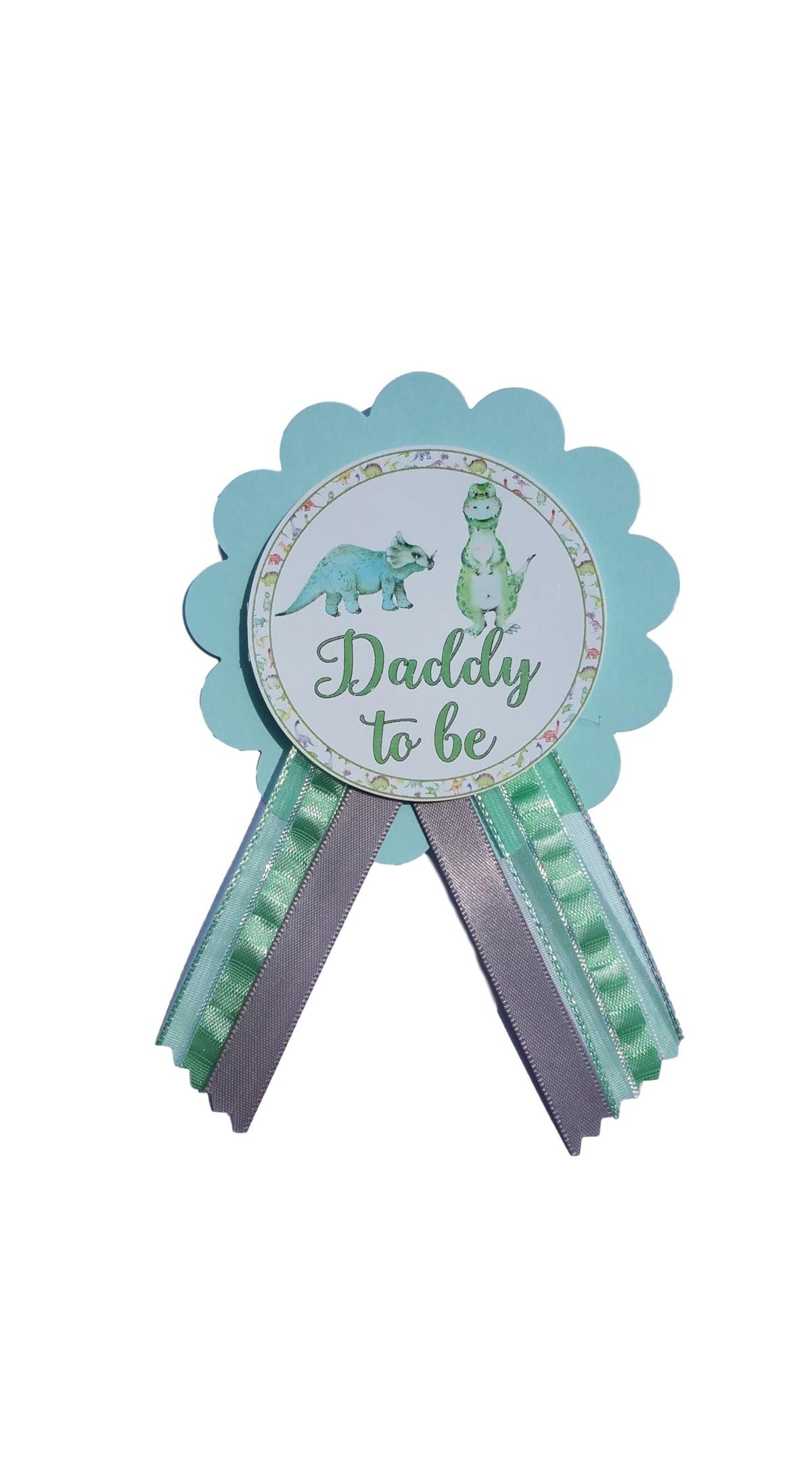 Dinosaur Baby Shower Pins for Mommy Daddy Grandma Jungle Family to wear, It's a Boy Baby Sprinkle (DADDY)