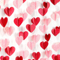 Galentines Party-Decorations Valentines-Day 3D-Heart Garland - 40ft Red Pink Streamers Paper Banner, Proposal Anniversary Romant