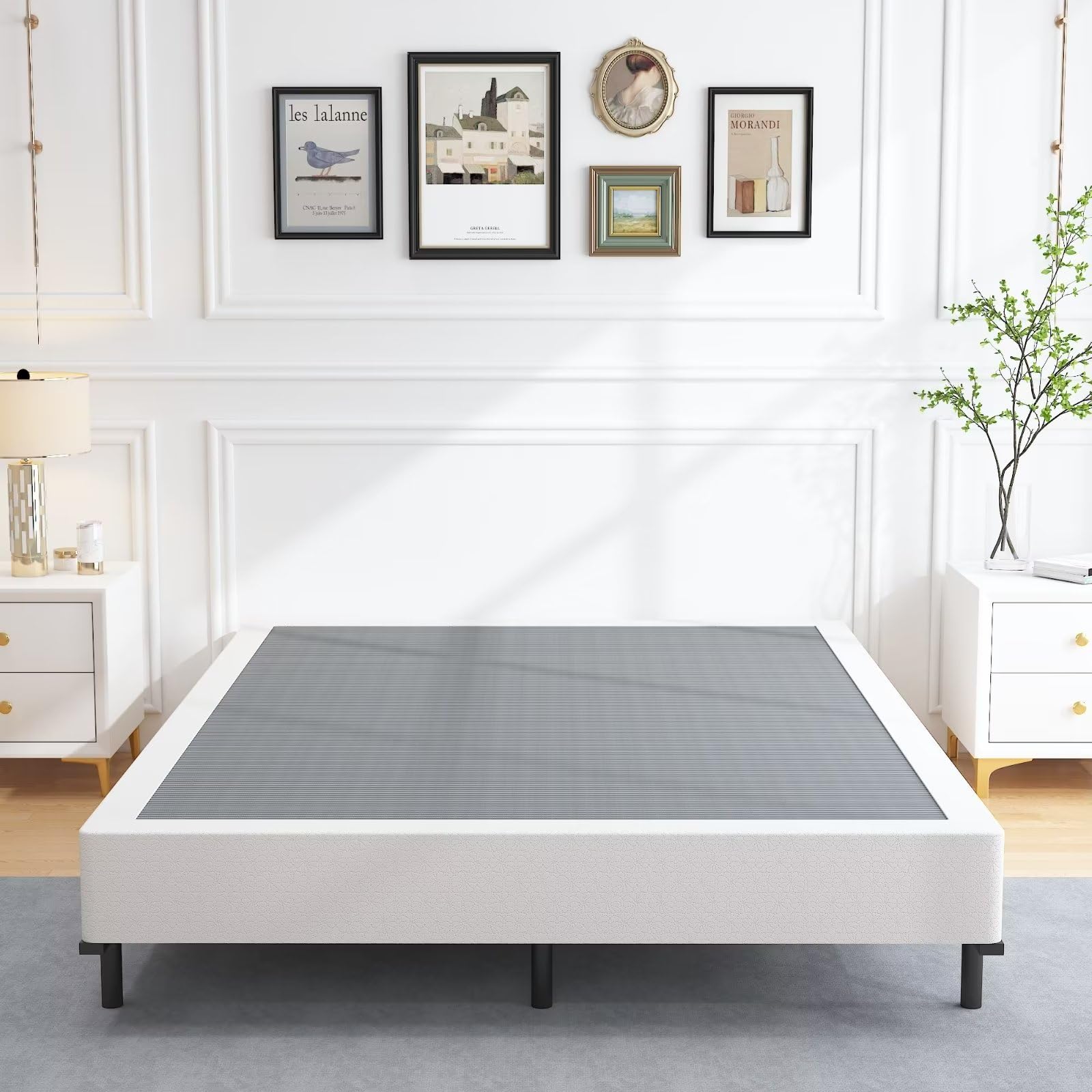 Aldrich 7 Inch Heavy Duty Metal Box Spring Mattress Foundation 3000Lbs Max Weight Capacity/Non-Slip/No Noise/Easy Assembly/Easy Clean Cover,Full
