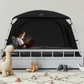 KNOCLOC Blackout Twin Bed Tent, CPC Certified Sensory Bed Tent, for Healthier Sleep with Top Vents, Breathable Floor, Built-in F