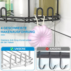 Steugo Corner Shower Caddy, Shower Organizer Corner Shower Shelf With 12 Hooks,3-Pack Adhesive Stainless Steel Shower Shelves Fo