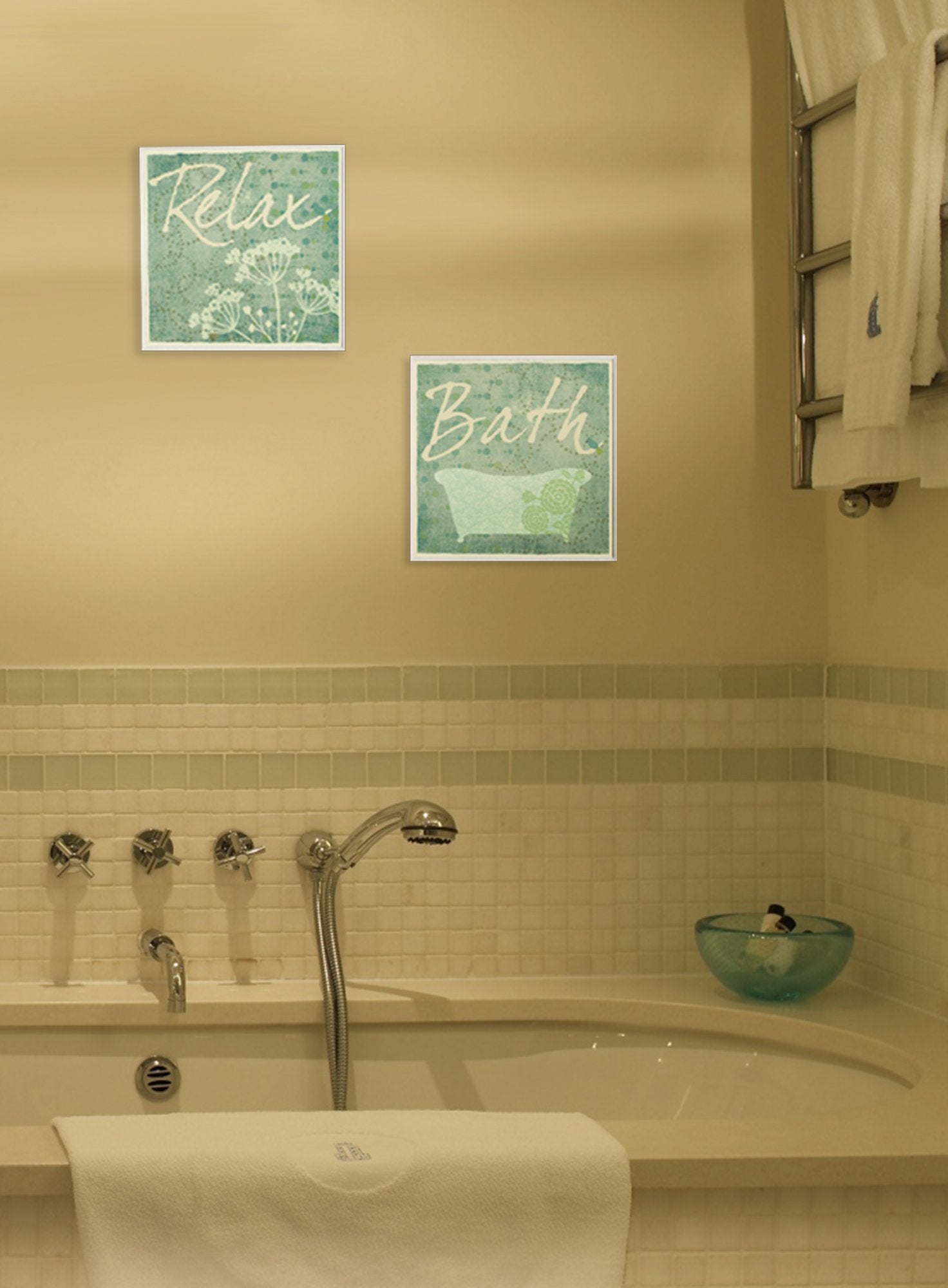 Stupell Home D  Cor Cool Relax Bathroom Wall Plaque, 12 X 0.5 X 12, Proudly Made In Usa