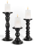Large Candle Holders for Pillar Candles - Decorative Rustic Centerpiece Pillars Compatible with Battery-Operated Candles - Tall 