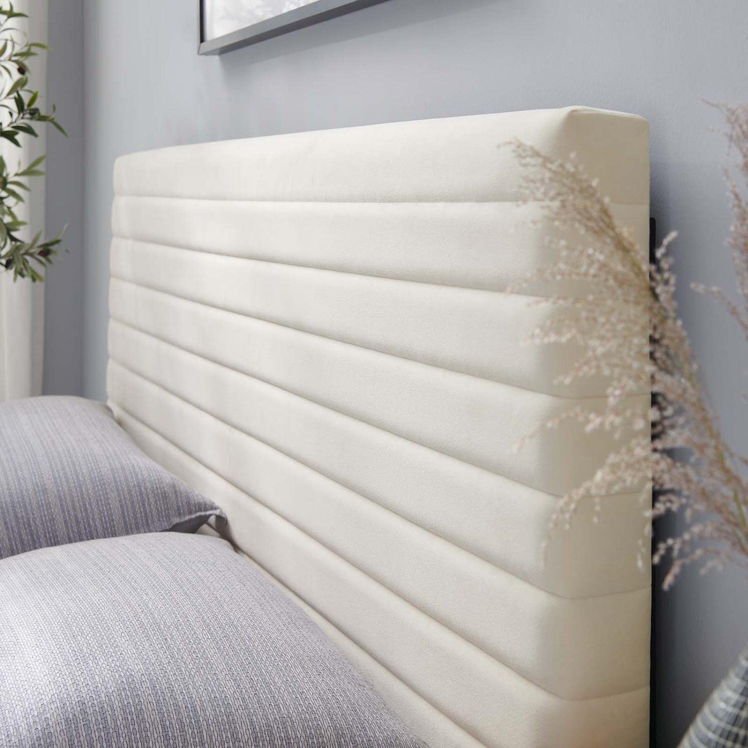 Modway Tranquil Performance Velvet Full/Queen Headboard In Ivory