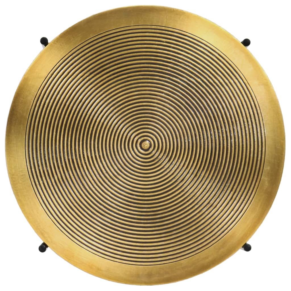 vidaXL 2 Piece Table Set Coffee Table Sde Table Couch Table Living Room Furniture Easy to Assemble Durable Sturdy Brass-covered MDF