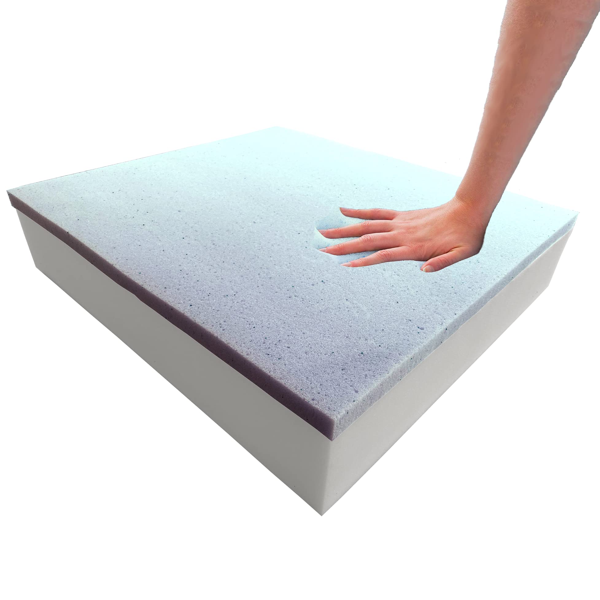 Foamma 3 x 24 x 24 Gel Memory Foam (Chair Cushion Foam for Dining Chairs, Wheelchair Seat Cushion)