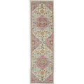Nourison Passion Ivory/Pink 1'10' X 6' Area Rug, Boho, Moroccan, Bed Room, Living Room, Dining Room, Kitchen, Easy Cleaning, No