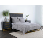 Kosas Home Dimitry 20X36 Rayon Velvet And Solid Cotton King Sham In Gray