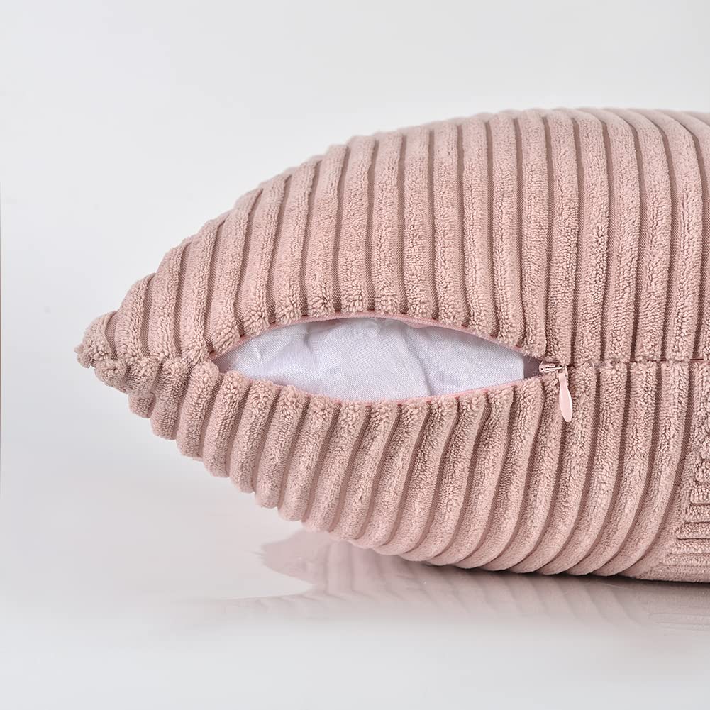 Fancy Homi Blush Pink Lumbar Decorative Throw Pillow Covers 12X20 Inch For Living Room Couch Bed, Rustic Farmhouse Boho Home Dec